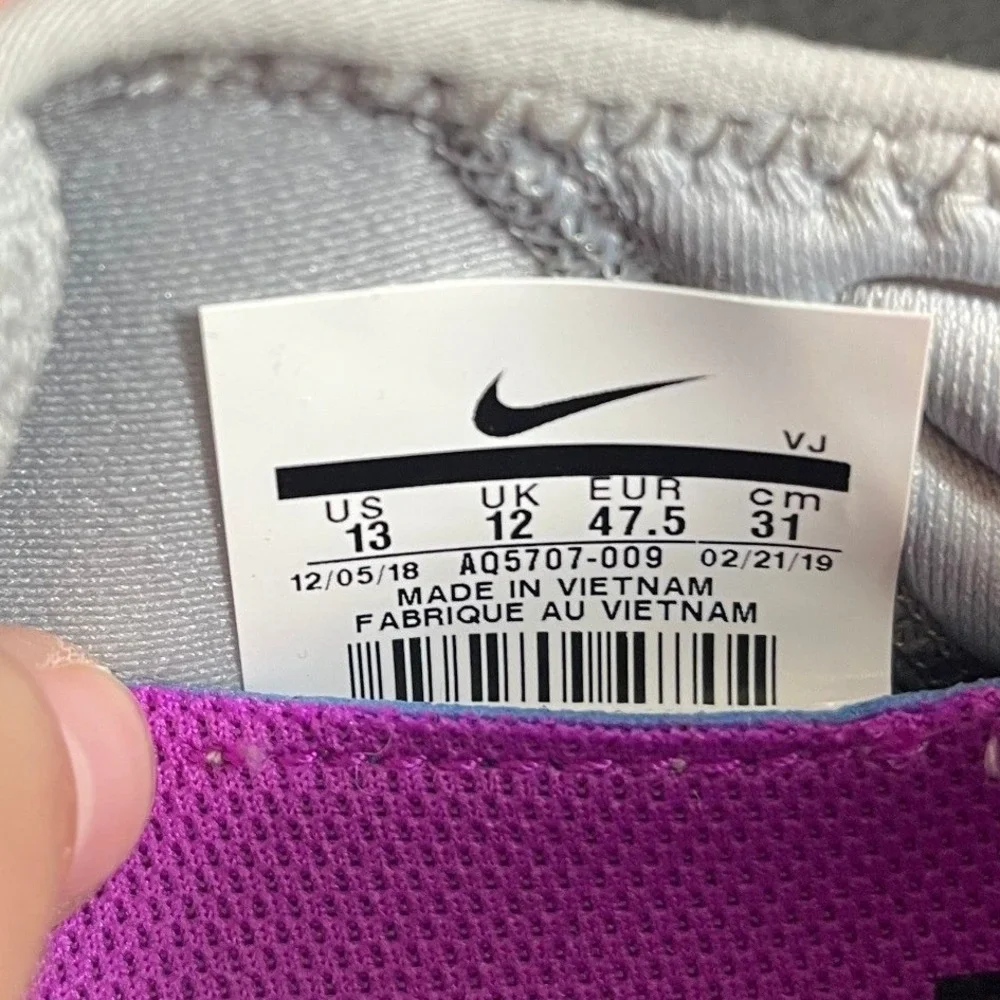 NIKE US10.5‎ 27cm Free Run Flyknit 3.0 Gray/Black/Purple AQ5707-009 FREE RN 13